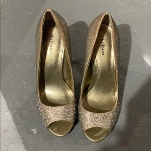 Gold sparkly shoes